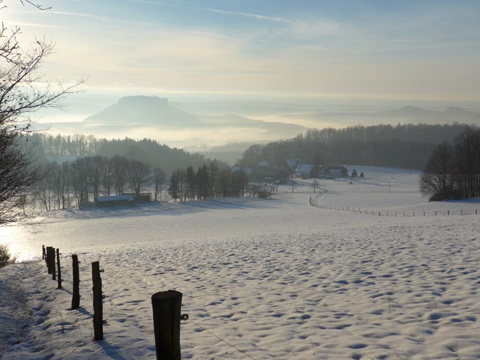 Winter in der Sächsischen Schweiz - Blick von der Waitzdorfer Höhe